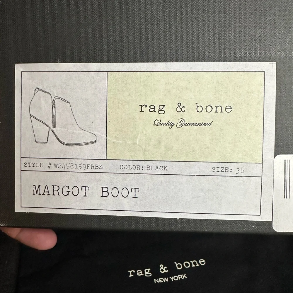 Rag & Bone Sleek Black Margot Heeled Ankle Booties.  Women’s size 36 (6) - Picture 8 of 8